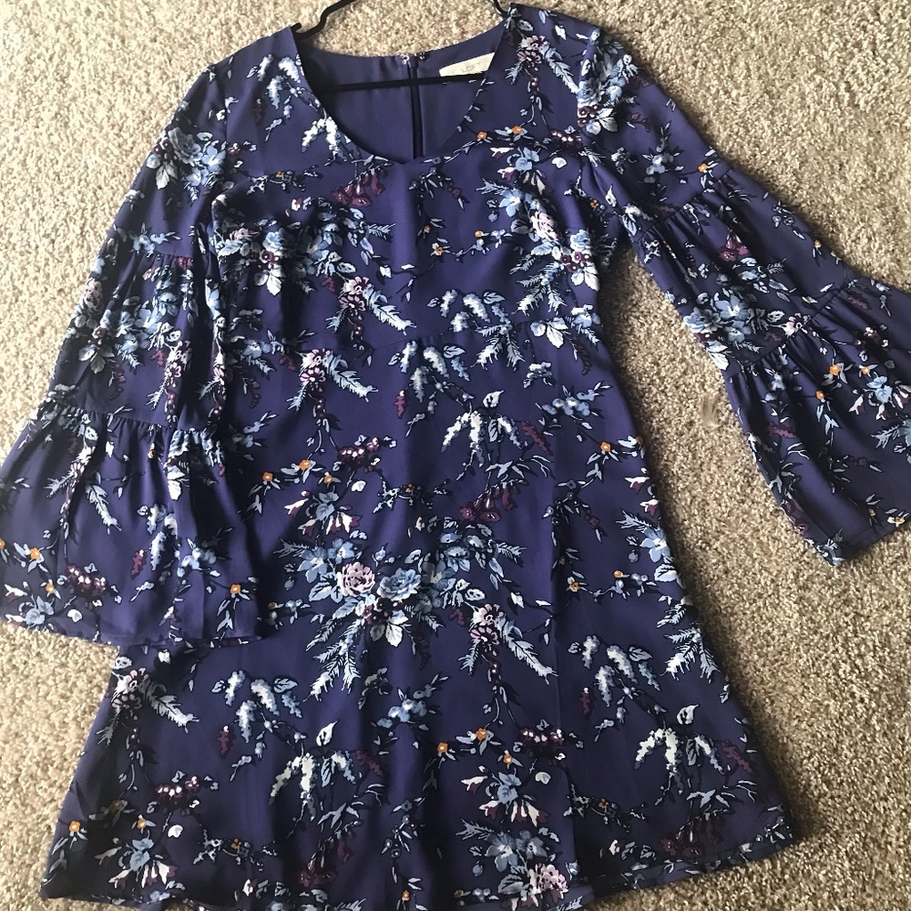 Purple long sleeved dress